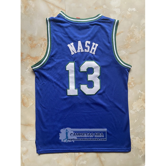 Camiseta Nino Dallas Mavericks Steve Nash NO 13 Mitchell & Ness 1998-99 Azul